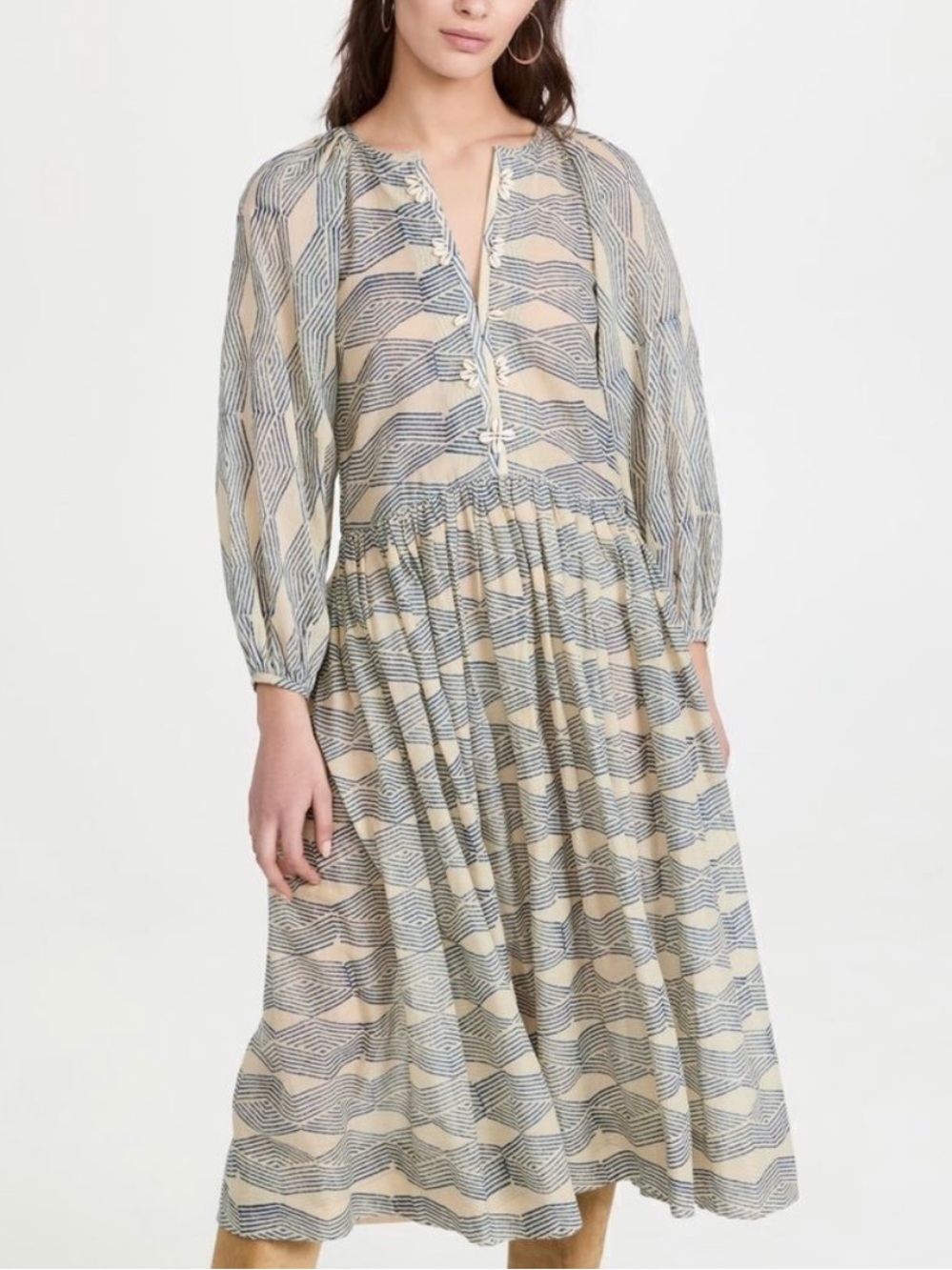 Alix of Bohemia Saranna Shell Dress Midi Blue Size Small S *